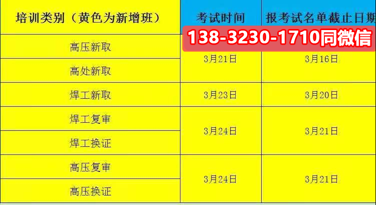 2023年石家莊高處作業（登高證）最新考試安排